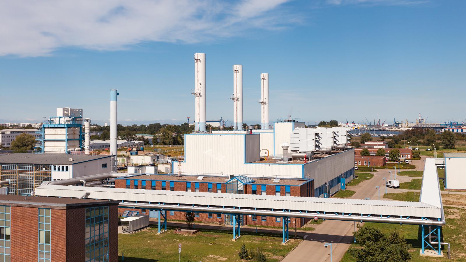 Die Gas- und Dampfturbinenanlage auf dem Betriebsstandort in Marienehe.